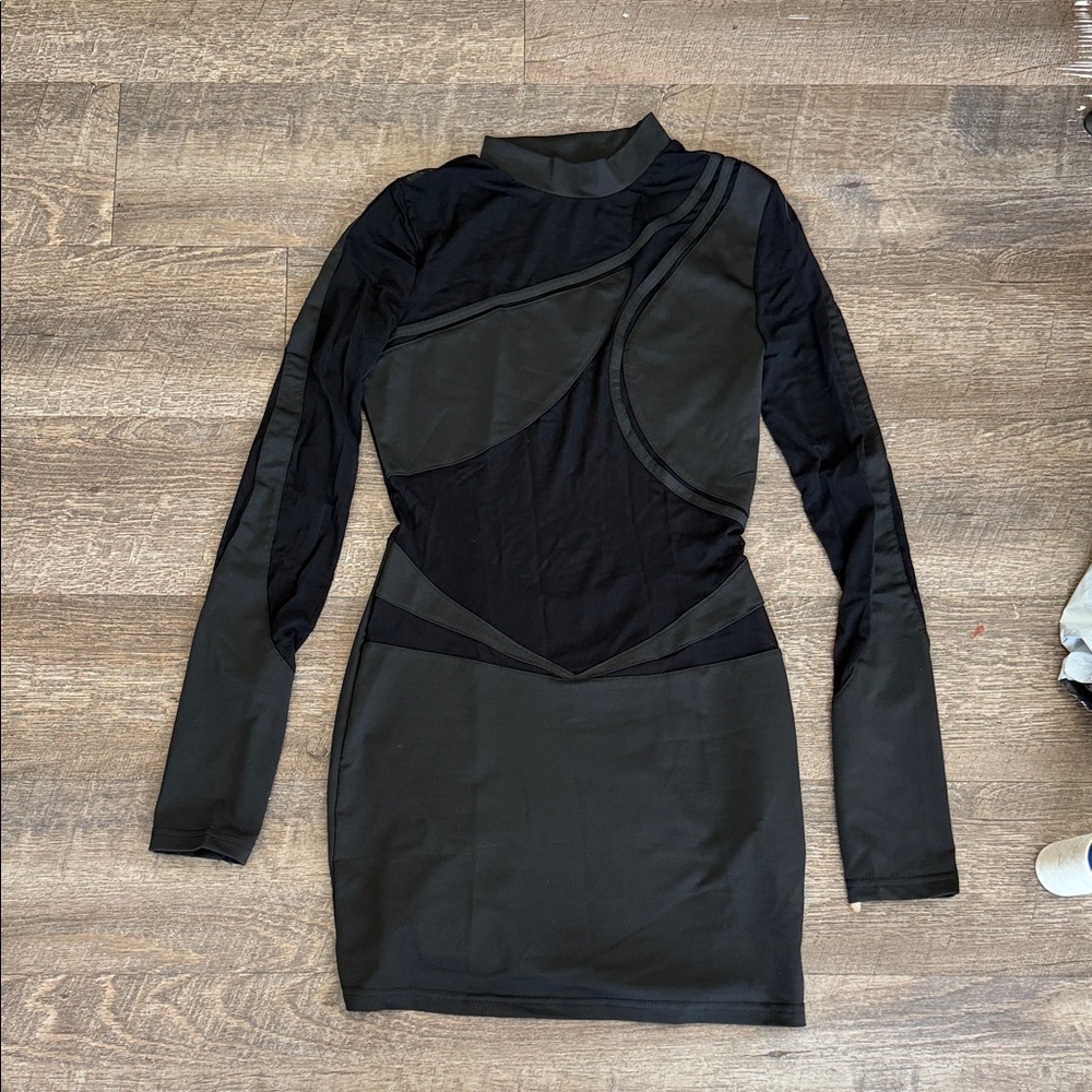 Sheer Black Long Sleeve Dress